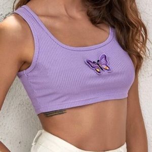 SHEIN Butterfly Patched Tank Top